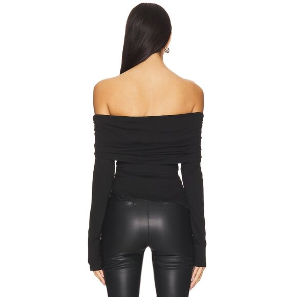 MORE TO COME Andrea Off Shoulder Top in Black - Picture 3 of 4
